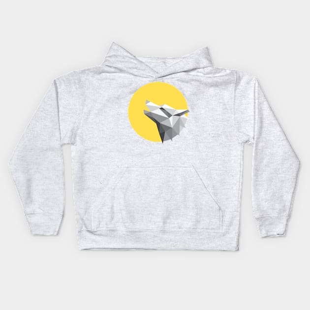 Wolf Polygon Kids Hoodie by SakalDesign